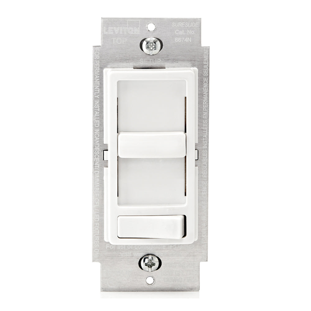 Leviton 6674N-10W White – 60Hz. Single pole or 3-way installation, use with Decora wallplate or Decora Plus Screwless Wallplate