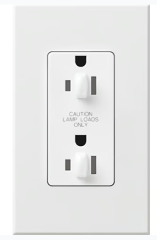 Lutron Architectural 15A Dual Dimming, Tamper Resistant Duplex Receptacle, 125V, Wall Plate Included, Matte Finish, NTR-15-DDTR-WH, White