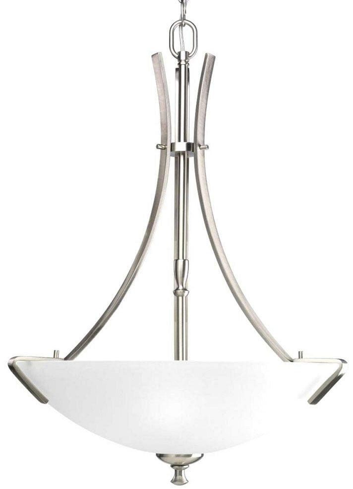 Progress Lighting P3757-09 Wisten 3-Light Foyer Pendant, Brushed Nickel