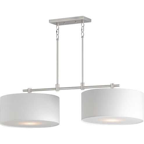 Maxim Lighting 10016WLSN Bongo 2 Light 42 inch Satin Nickel Linear Chandeliers Pendant Ceiling Light