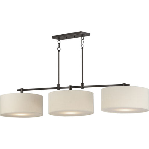 Maxim Lighting 10017OMOI Bongo 3 Light 60 inch Oil Rubbed Bronze Linear Chandeliers Pendant Ceiling Light