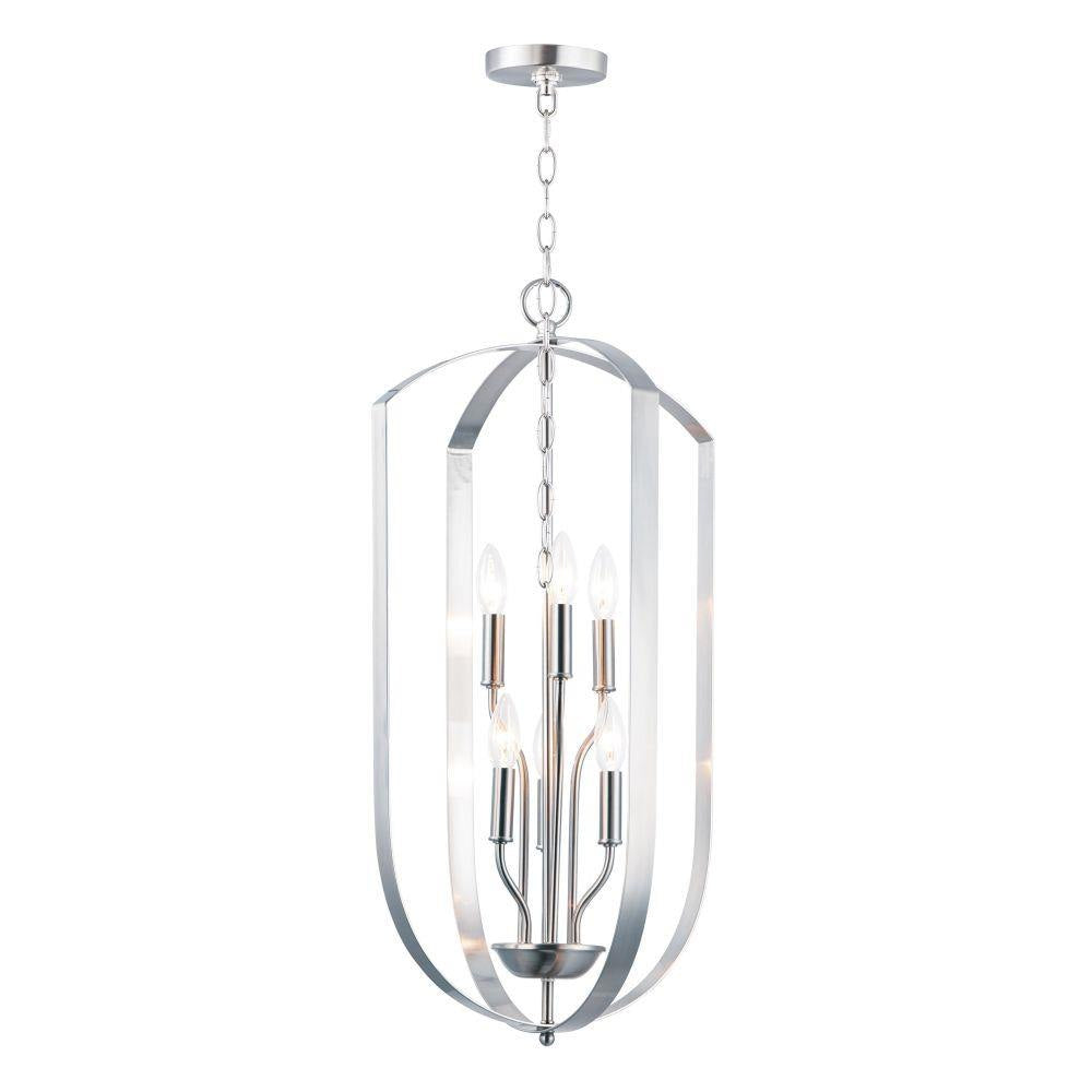 Maxim Lighting 10039SN Provident 6 Light 15 inch Satin Nickel Chandelier Ceiling Light