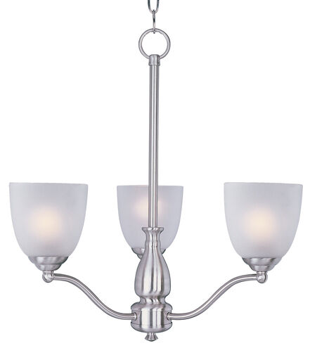 Maxim Lighting 10064FTSN Stefan 3 Light 21 inch Satin Nickel Single-Tier Chandelier Ceiling Light
