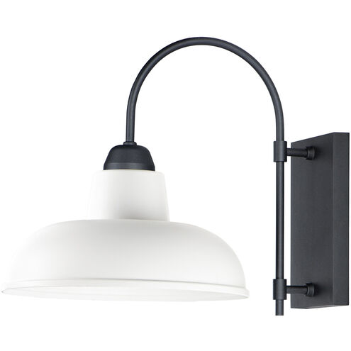 Maxim Lighting 10118WTBK Industrial 1 Light 16 inch White/Black Outdoor Wall Mount in White and Black