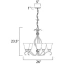 Maxim 10125FTOI Basix 5 Light 26 inch Oil Rubbed Bronze Chandelier Ceiling Light
