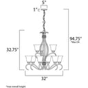 Maxim 10128FTSN Basix 9 Light 32 inch Satin Nickel Chandelier Ceiling Light