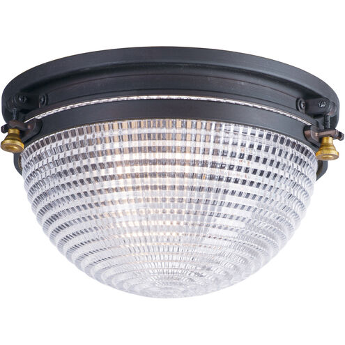 Maxim Lighting 10180OIAB Portside 1 Light 12 inch Oil Rubbed Bronze/Antique Brass Outdoor Flush Mount Light