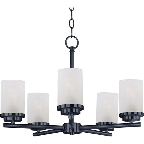 Maxim Lighting 10205FTBK Corona 5 Light 22 inch Black Single-Tier Chandelier Ceiling Light in Frosted