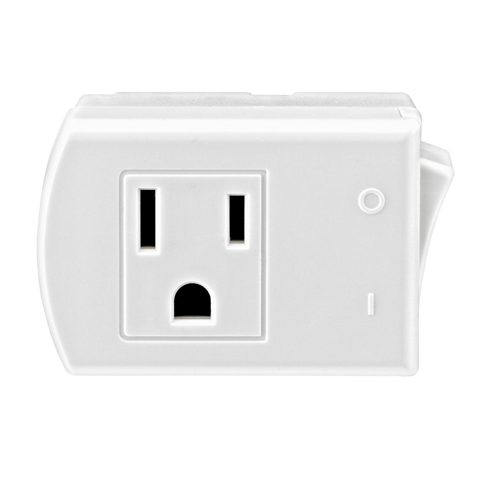 Leviton 1470-W Indoor 15 Amp, 125 Volt, 3-Wire Grounded Switch Tap with ON/OFF Button