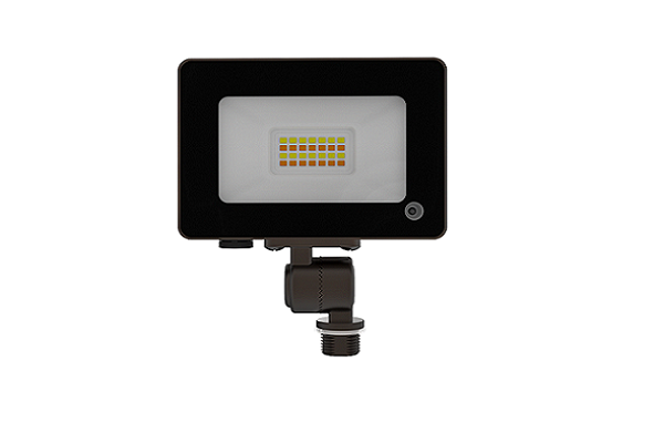 RY-FLE-15-120-8SC53-K-BR-P - Slim 15W Flood Light with Photocell Bronze