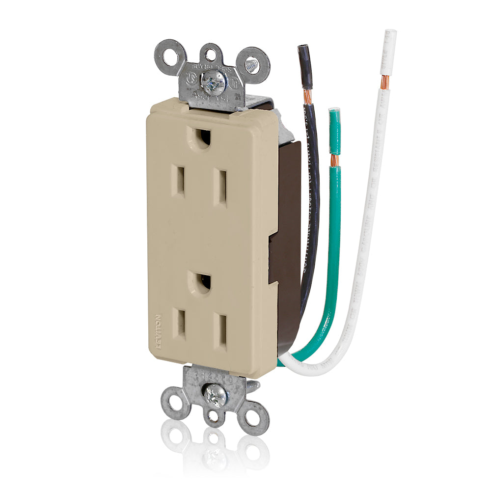 Leviton 16252-LI 15 A 125 VAC Switches & Receptacle Ivory