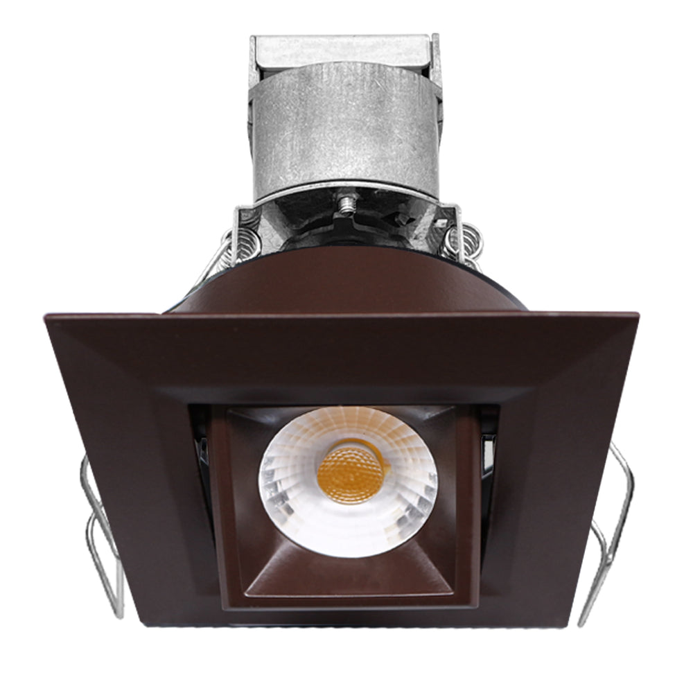 Envision LED-MDL-1-ADJ-6W-30K-SQ-BZ-12V 1" LV Square Gimbal Downlight: Mini-Line, Bronze Square