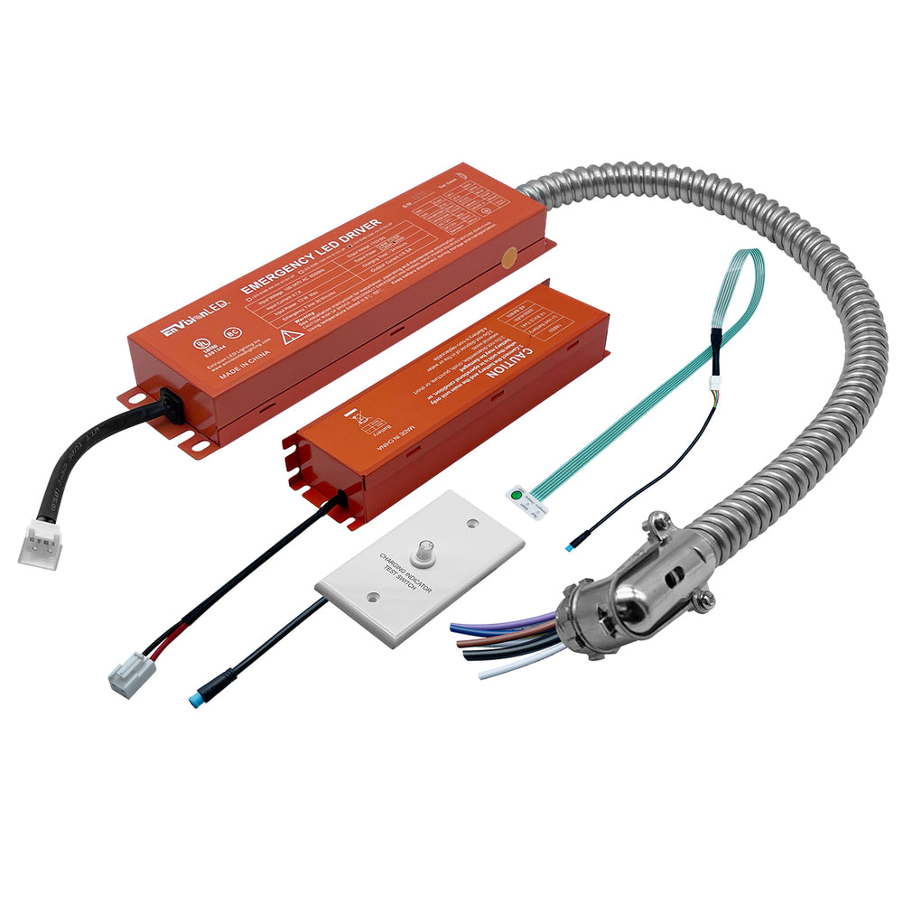 Envision LED-EMB-25W-HV-0/10V-2P Emergency Back Up: 120v OUTPUT (Works with all 0-10V Dim or <25W fixtures -2 Piece Split Design-