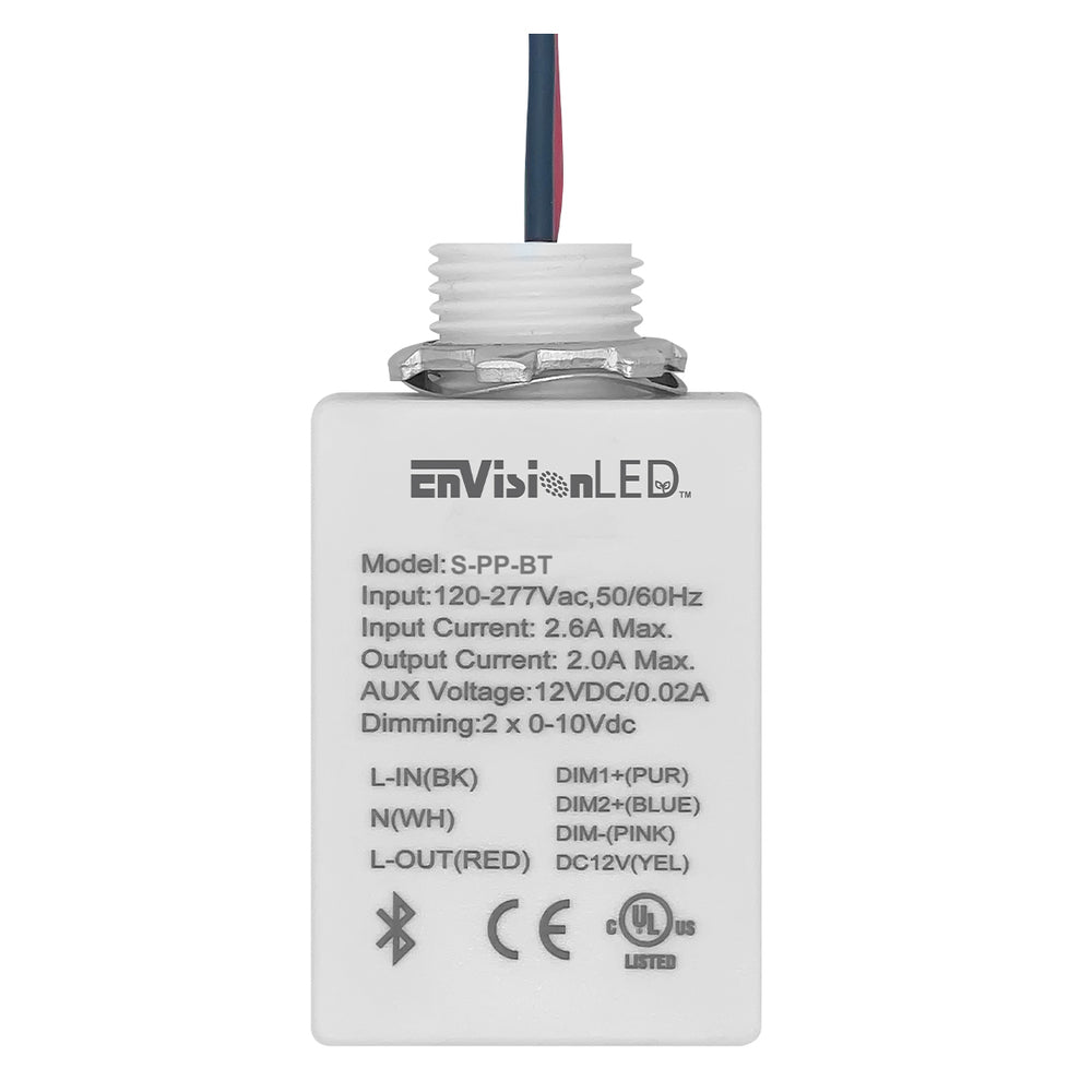 Envision S-PP-BT S-Line: Dimmable power pack. Dim any 0-10V fixture., <1W, White