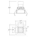 Envision LED-MDL-1-ADJ-6W-30K-SQ-WH-12V 1" LV Square Gimbal Downlight: Mini-Line, White Square