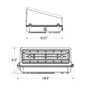 Envision LED-WPFC-5P80-TRI-BL-PC Wall Pack: FC-Line, 80/64/48/32/16W, Black