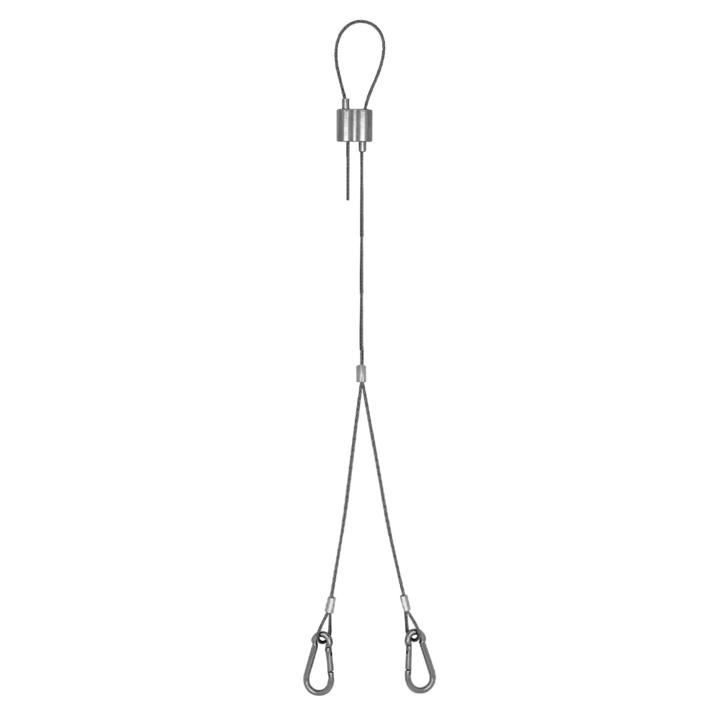 Envision SK-10FT-Y-LC-CB Suspension Kit: 10' Y-Shape, Loop Top, Carabiner Bottom (Adjustable Length), Silver