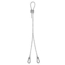 Envision SK-10FT-Y-LC-CB Suspension Kit: 10' Y-Shape, Loop Top, Carabiner Bottom (Adjustable Length), Silver