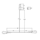Envision SK-10FT-Y-LC-CB Suspension Kit: 10' Y-Shape, Loop Top, Carabiner Bottom (Adjustable Length), Silver