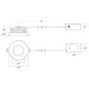 Envision LED-MDJBX-4-15W-5CCT-WH-R 4" Frosted Downlight: M-Line, White Round
