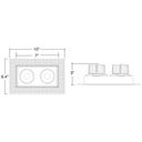 Envision LED-SQM2-TML-4-30W-5CCT-BLK-20 4" Multiple Trimless: Double Head, Black
