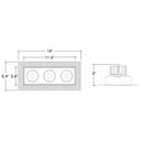 Envision LED-SQM3-TML-4-45W-5CCT-WH-20 4" Multiple Trimless: Triple Head, White