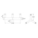 Envision TN-BH-SQ-180-3Y Tenon: Square Bullhorn 3-Head Y-Adapter, Bronze