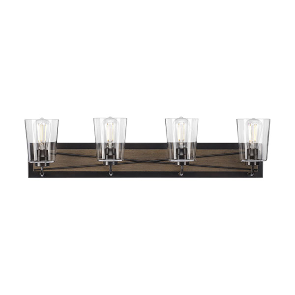 Progress Lighting P300232-020 Briarwood 4-Light Bathroom Vanity Light with Clear Glass Shade