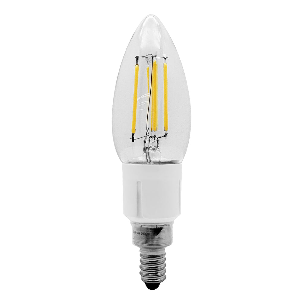 Envision LED-FLM-E12T-4W-30K-12V Filament E12 Candle Torpedo Low Voltage, Clear