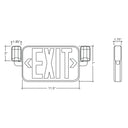 Envision LED-EM-EXT-G-WH-CMB LED Emergency Exit Sign GREEN Single or Double Sided w/ Bug Eye, 3.5w, White