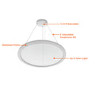 Envision LED-SRD-23-50W-UD-RTRI-WH 23" Suspended Cylinder (50% Up & Down Light) LGP Diffuser, White