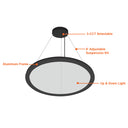 Envision LED-SRD-23-50W-UD-RTRI-BL 23" Suspended Cylinder (50% Up & Down Light) LGP Diffuser, Black