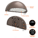 Envision LED-WPFC-SC-3P80-TRI-BZ-PC Wall Pack: CIRCLE-Line Down, 80/64/48w, Bronze