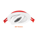 Envision LED-SL-FLT-4R-9W-5CCT-FR-WH 4" Floating Gimbal Downlight (Canless) White Round Module FIRE RATED