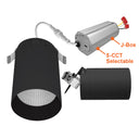 Envision LED-DLJBX-3-CYL-ADJ-5CCT-BL 3" Cylinder Downlight: DLJBX, 15w, Black