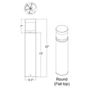 Envision BLD-3P22-RD-UNV-BZ-22 22" Bollard Base: Round Bronze, 22/16/12W