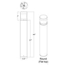 Envision BLD-3P22-RD-UNV-BL-44 44" Bollard Base: Round Black, 22/16/12W, Bronze