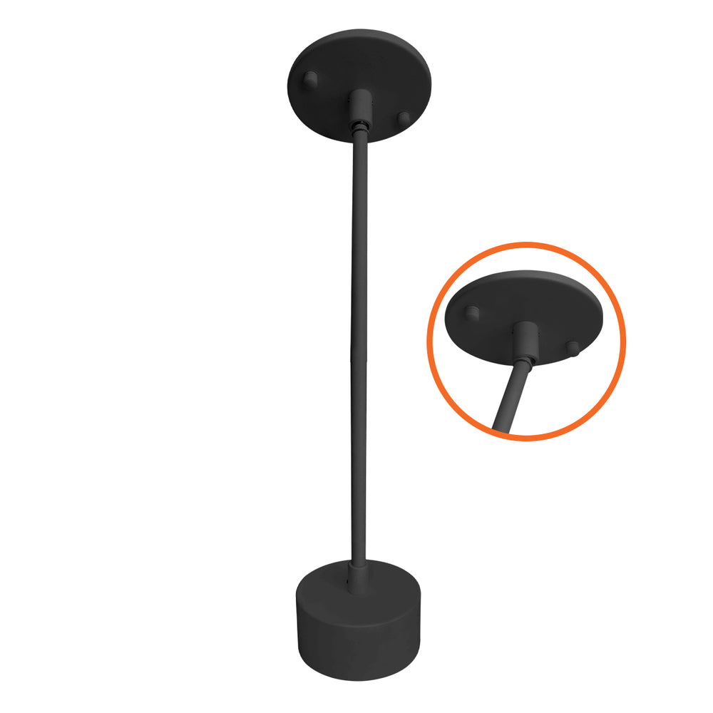 Envision STM-JBX-6-BLK Stem Pendant Mount for Surface Mount Fixtures, Black