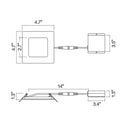 Envision LED-SL-PNL-4SQ-3P12W-5CCT-WH 4" Square Slim Panel Wafer Downlight, 12/10/8w, White