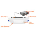 Envision LED-SL-PNL-4SQ-3P12W-5CCT-WH 4" Square Slim Panel Wafer Downlight, 12/10/8w, White