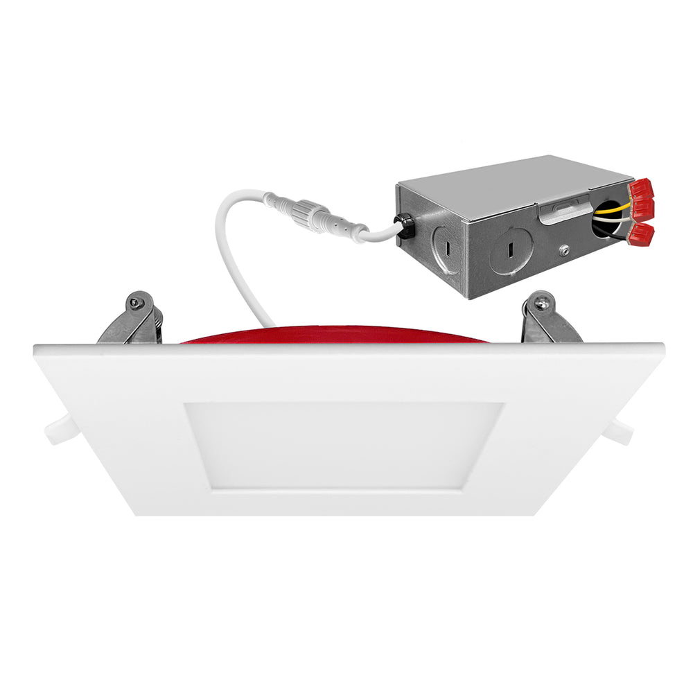 Envision LED-SL-PNL-6SQ-15W-5CCT-FR-WH 6" External J-Box Round Downlight: Slim-Line: FIRE RATED, White