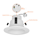 Envision LED-EDL-4-10W-5CCT-WH-12V 4" Low Voltage Premium Downlight, White