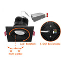 Envision LED-SQM1-4-15W-5CCT-BLK 4" Multiple: Single Head, Black