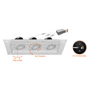 Envision LED-SQM3-TML-4-45W-5CCT-WH-20 4" Multiple Trimless: Triple Head, White