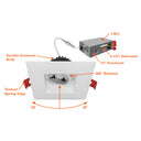 Envision LED-DLJBX-ADJ-3RG-8W-5CCT-WH-SQ 3" Regressed Gimbal Downlight: SnapTrim-Line, White