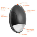 Envision LED-WPE-15W-TRI-PC-BL-EMB Wall Pack: EGG-Line (90 Minute EMB), Black