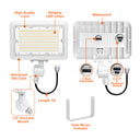 Envision LED-FL-3P60-TRI-WH-KNYK-PC Mini Flood: XS-Line 1/2" Knuckle & Yoke Included, 60/50/40w, White