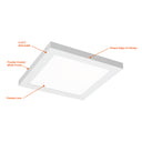 Envision LED-PNL-SM-1X1-18W-5CCT 1x1 Surface Mount LED Panel: Slim-Line, White
