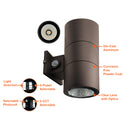 Envision LED-CYA-UD-4-3P20-TRI-BZ-PC 4" Cylinder: ARCY-Line, 20/16/12W, Bronze