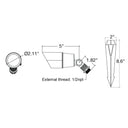 Envision BLT-BR-MBL-12V-2 Landscape Bullet Light - MR-16: Style 2 Modern, Matte Black